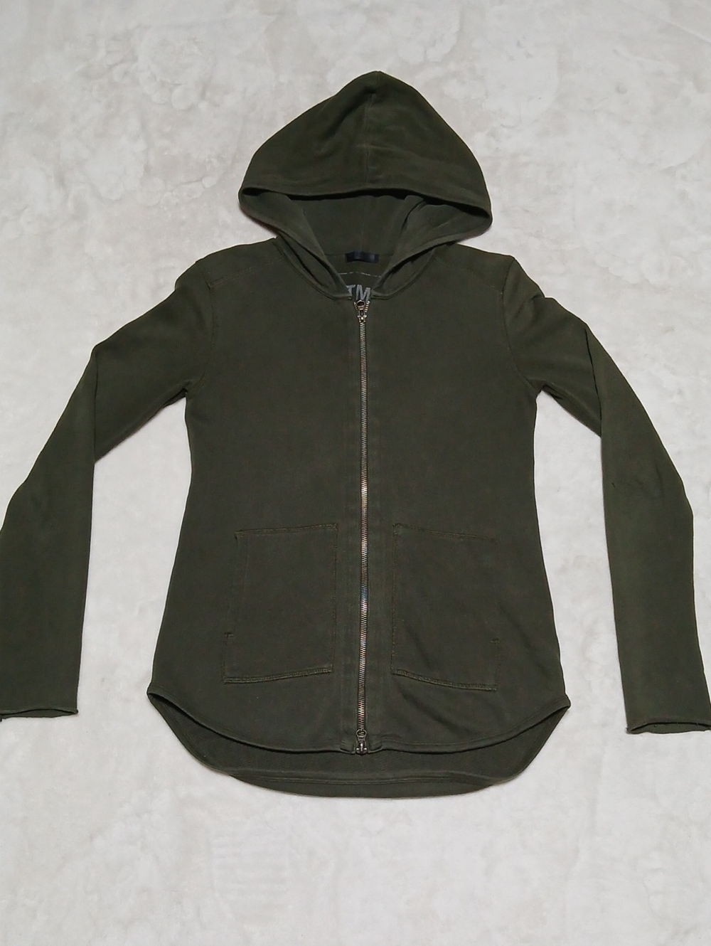 ATM Women’s Zip-Up Hoodie Jacket - Olive Green Size XS